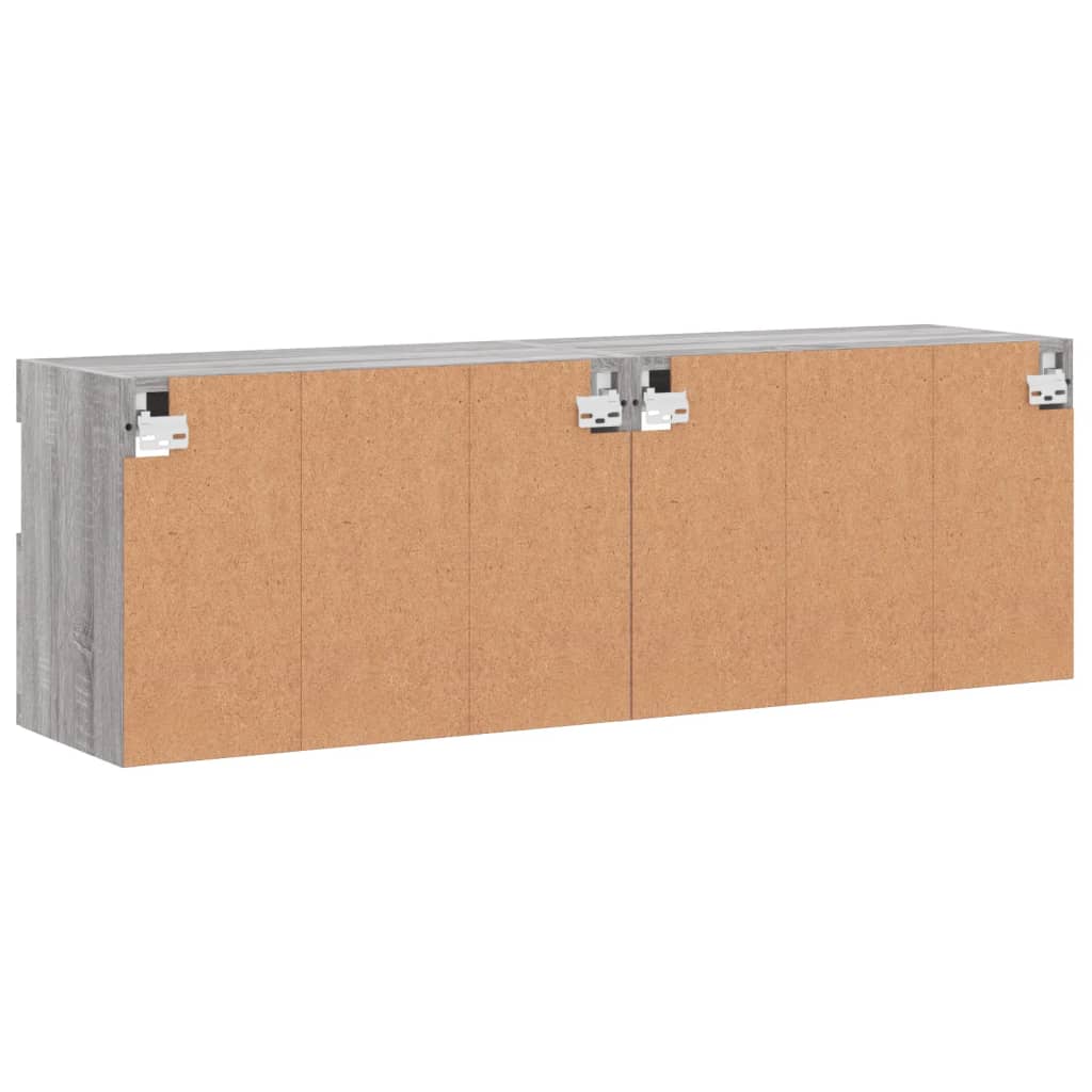 vidaXL Ścienne szafki TV z LED, 2 szt., szary dąb sonoma, 60x30x40 cm