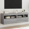 vidaXL Ścienne szafki TV z LED, 2 szt., szary dąb sonoma, 60x30x40 cm