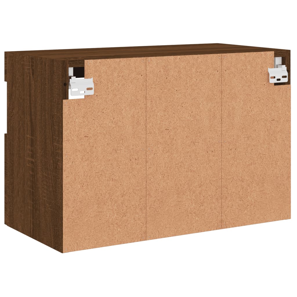 vidaXL Ścienna szafka TV z LED, brązowy dąb, 60x30x40 cm