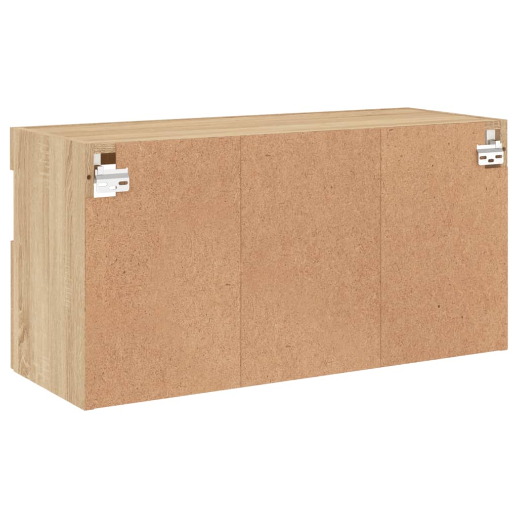 vidaXL Ścienna szafka TV z LED, dąb sonoma, 80x30x40 cm