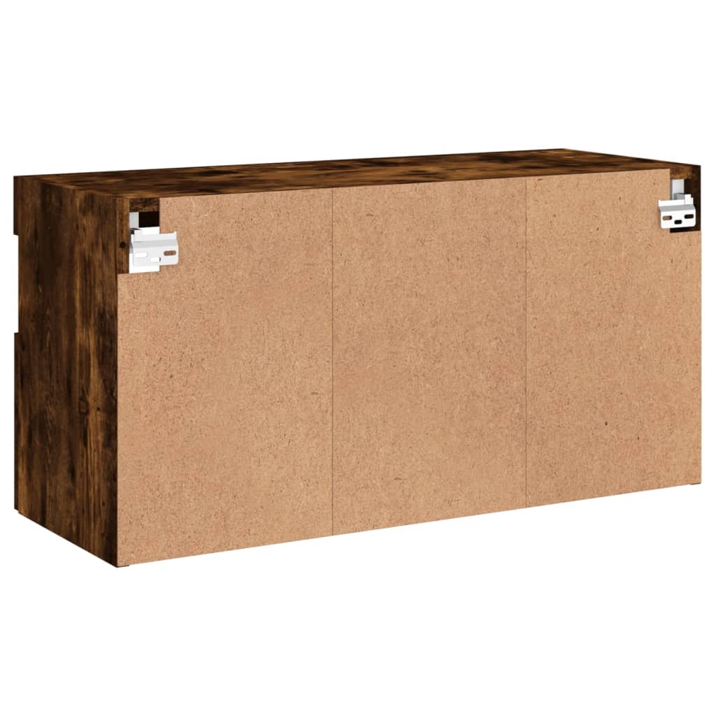 vidaXL Ścienna szafka TV z LED, przydymiony dąb, 80x30x40 cm