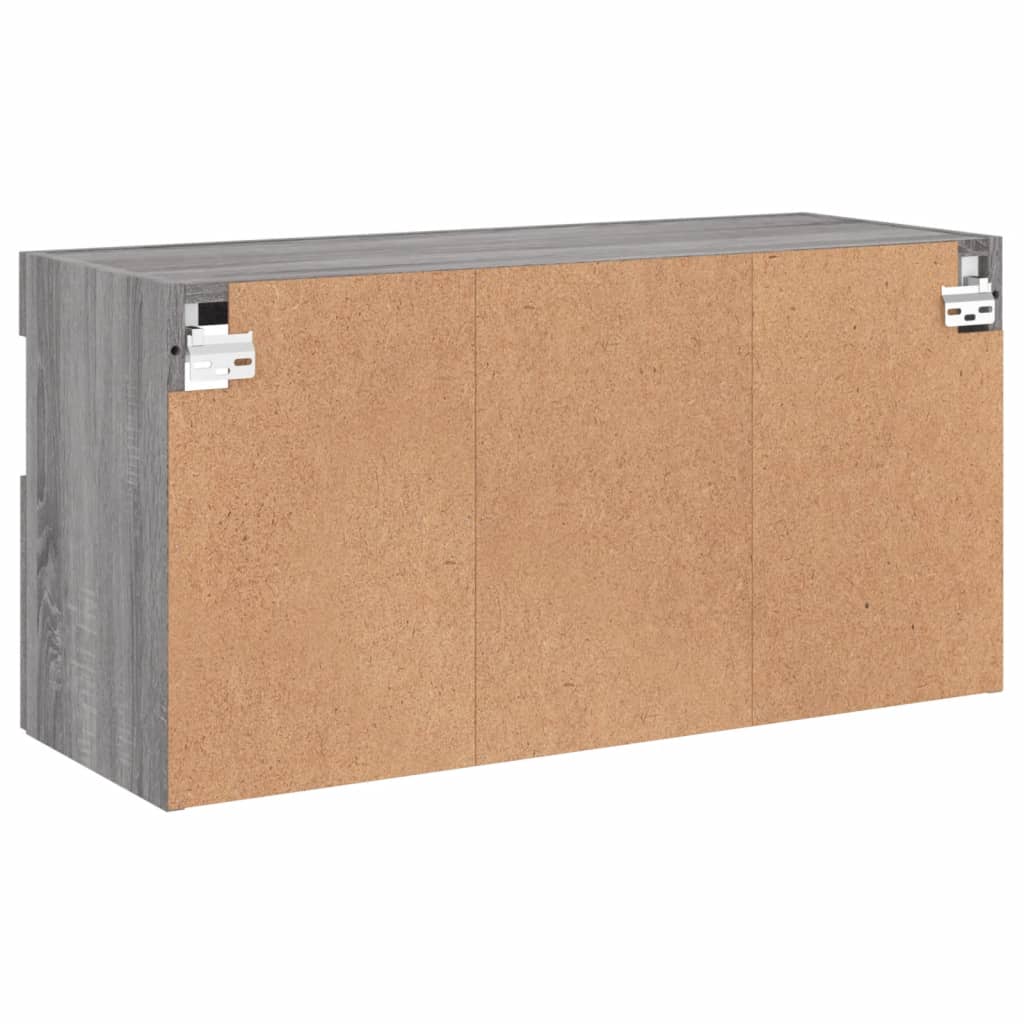 vidaXL Ścienna szafka TV, z LED, szary dąb sonoma, 80x30x40 cm