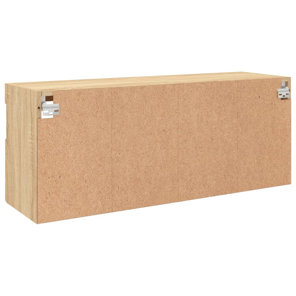 vidaXL Ścienna szafka TV z LED, dąb sonoma, 100x30x40 cm