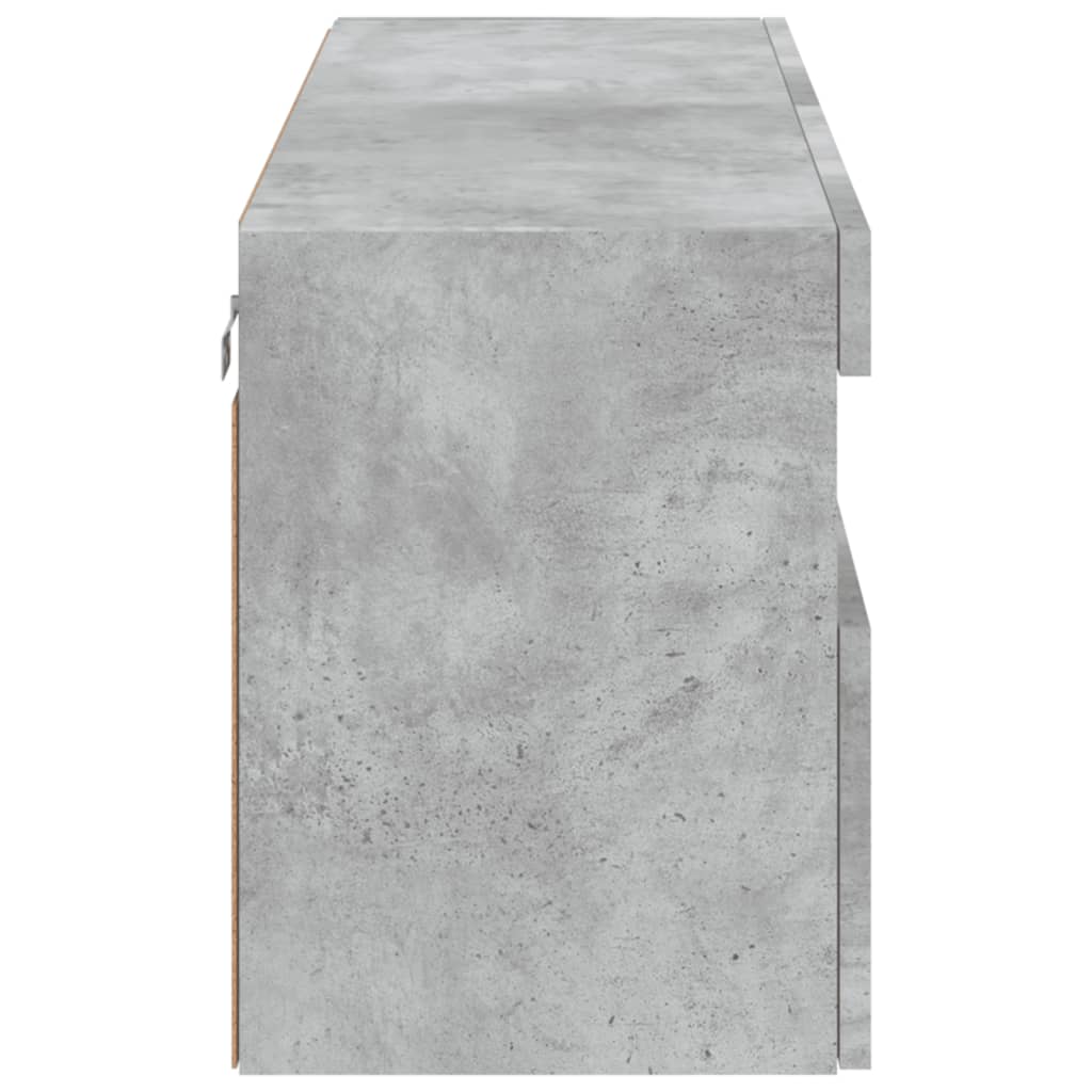 vidaXL Ścienna szafka TV z LED, szarość betonu, 100x30x40 cm