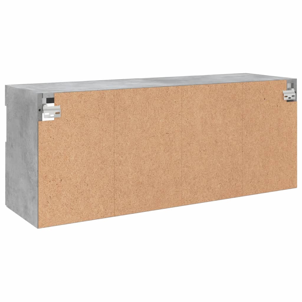 vidaXL Ścienna szafka TV z LED, szarość betonu, 100x30x40 cm