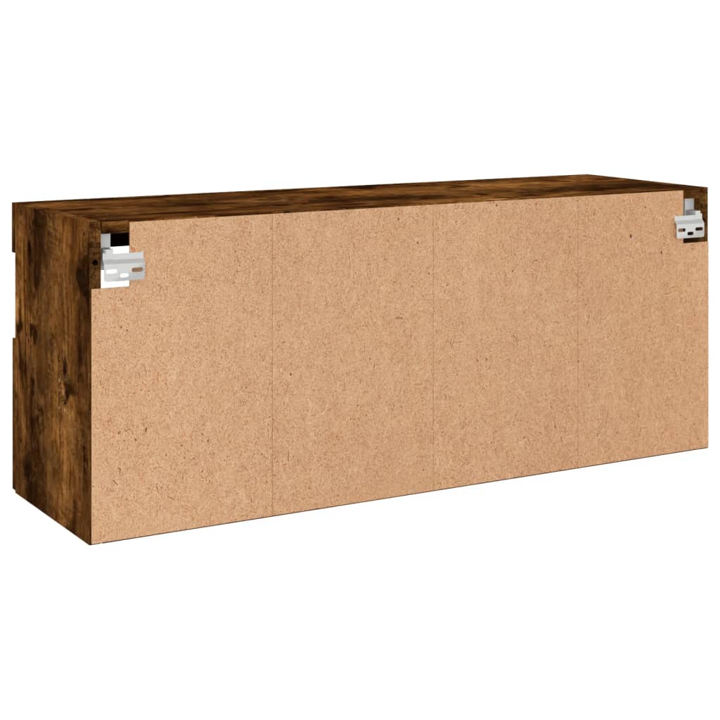 vidaXL Ścienna szafka TV z LED, przydymiony dąb, 100x30x40 cm