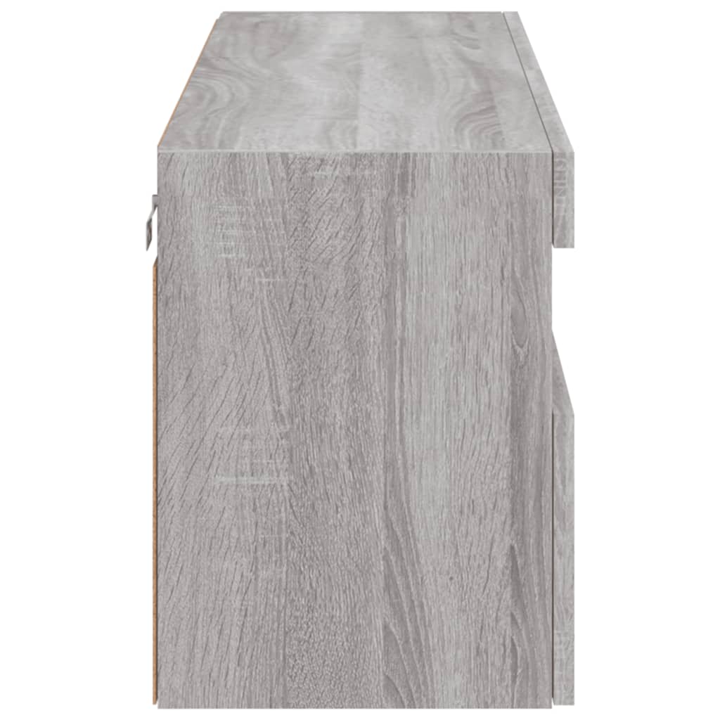 vidaXL Ścienna szafka TV z LED, szary dąb sonoma, 100x30x40 cm