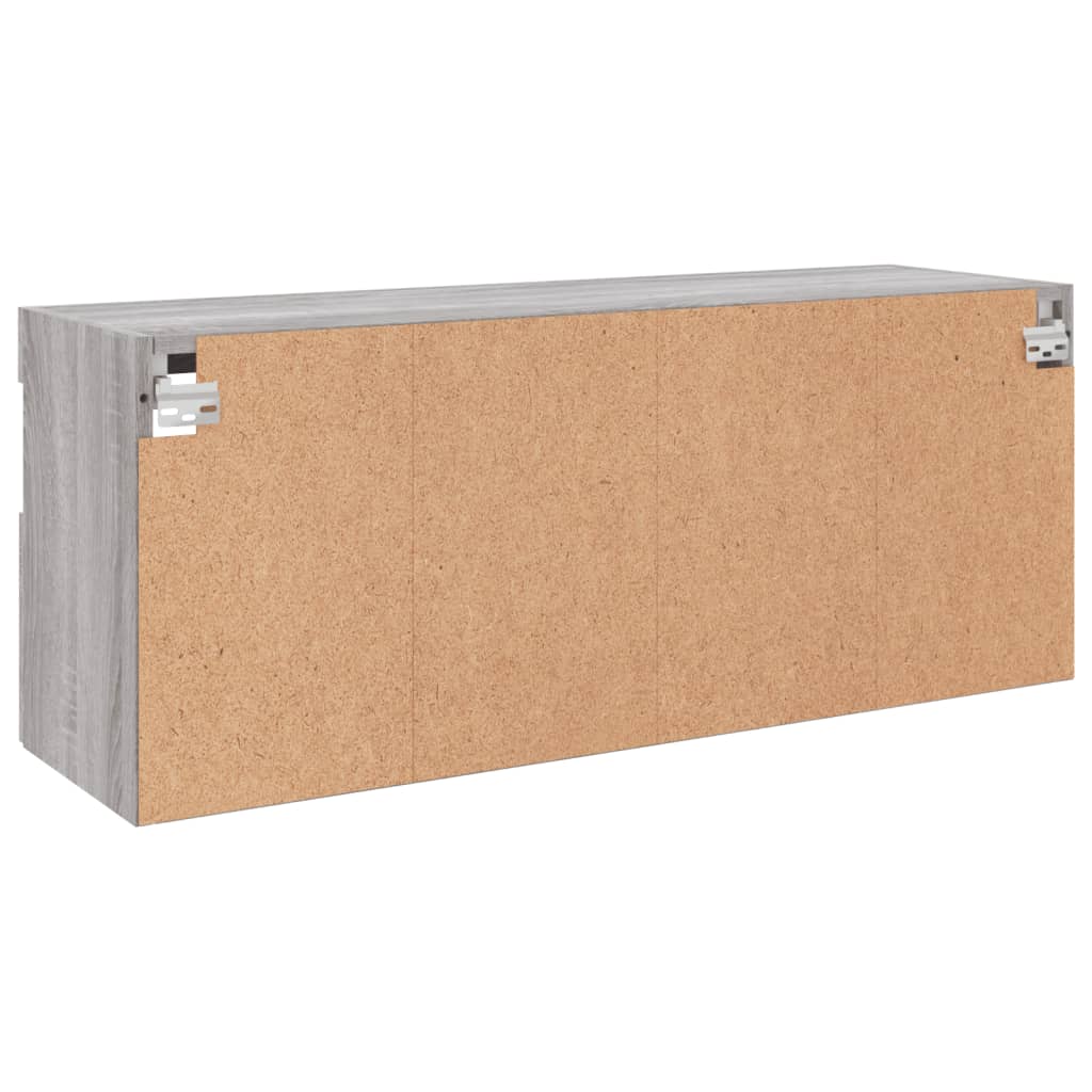 vidaXL Ścienna szafka TV z LED, szary dąb sonoma, 100x30x40 cm