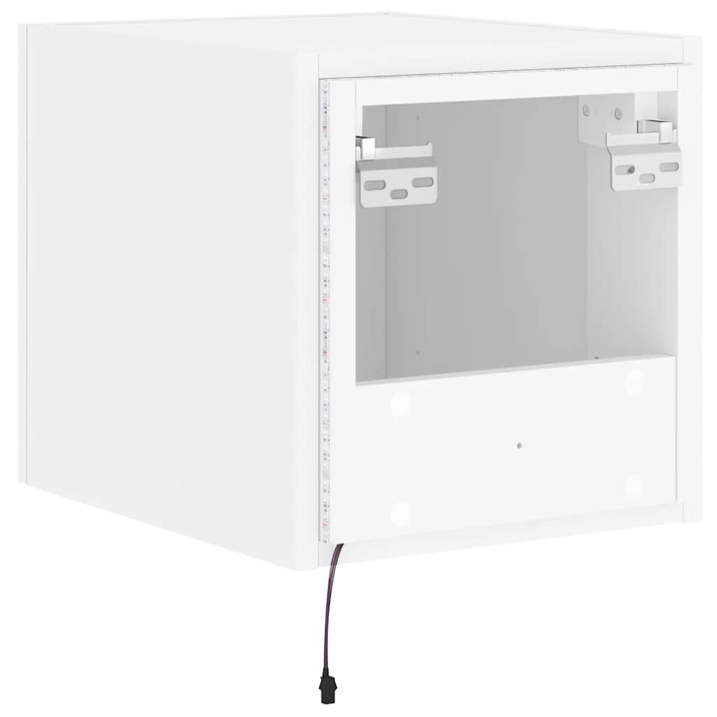vidaXL Ścienna szafka TV z LED, biała, 30,5x35x30 cm