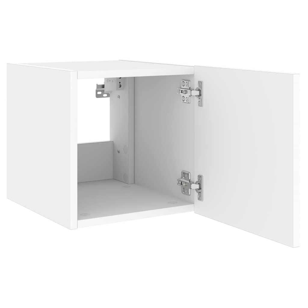 vidaXL Ścienne szafki TV z LED, 2 szt., białe, 30,5x35x30 cm