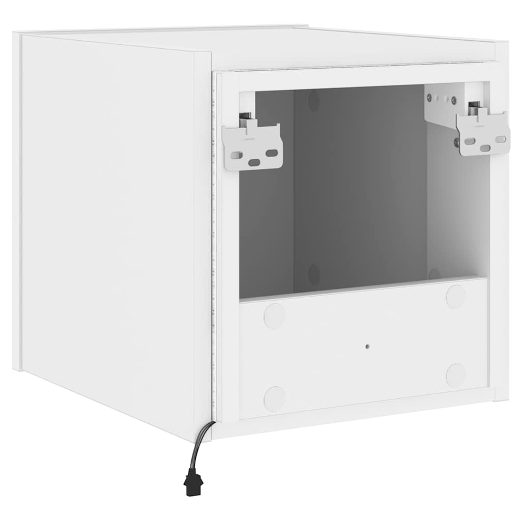vidaXL Ścienne szafki TV z LED, 2 szt., białe, 30,5x35x30 cm