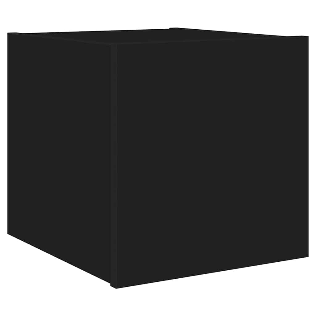vidaXL Ścienne szafki TV z LED, 2 szt., czarne, 30,5x35x30 cm