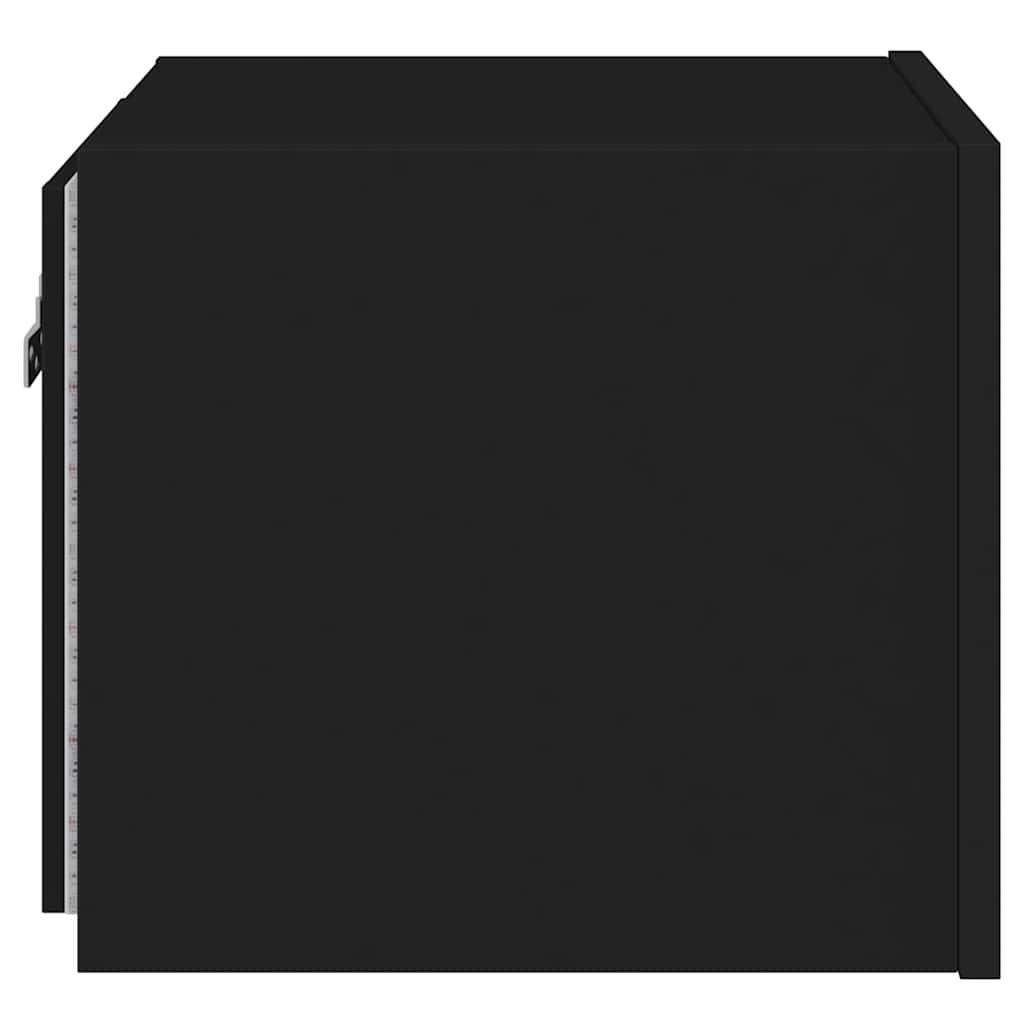 vidaXL Ścienne szafki TV z LED, 2 szt., czarne, 30,5x35x30 cm