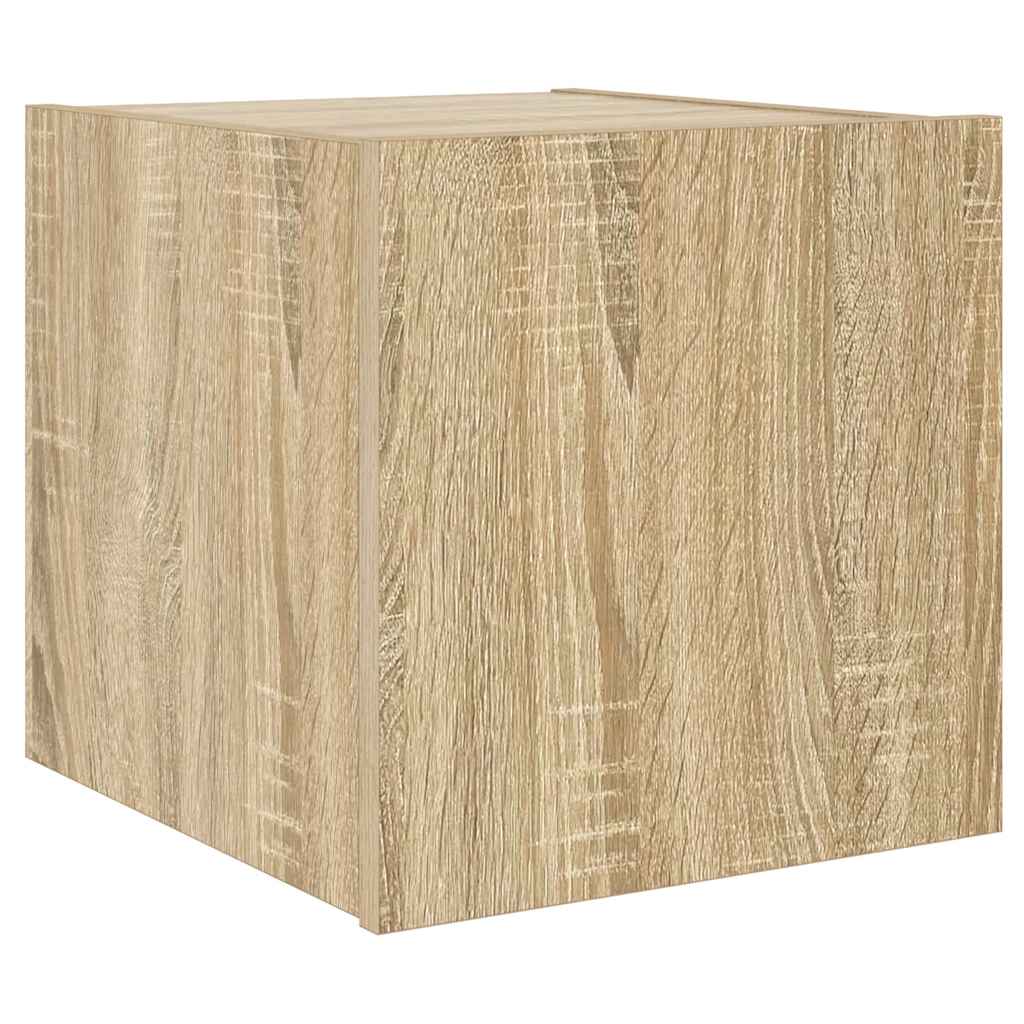 vidaXL Ścienna szafka TV z LED, dąb sonoma, 30,5x35x30 cm