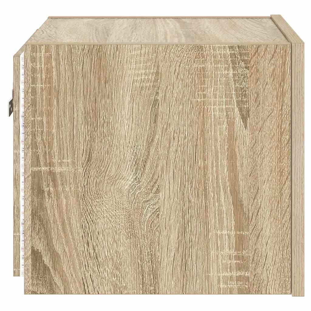 vidaXL Ścienna szafka TV z LED, dąb sonoma, 30,5x35x30 cm