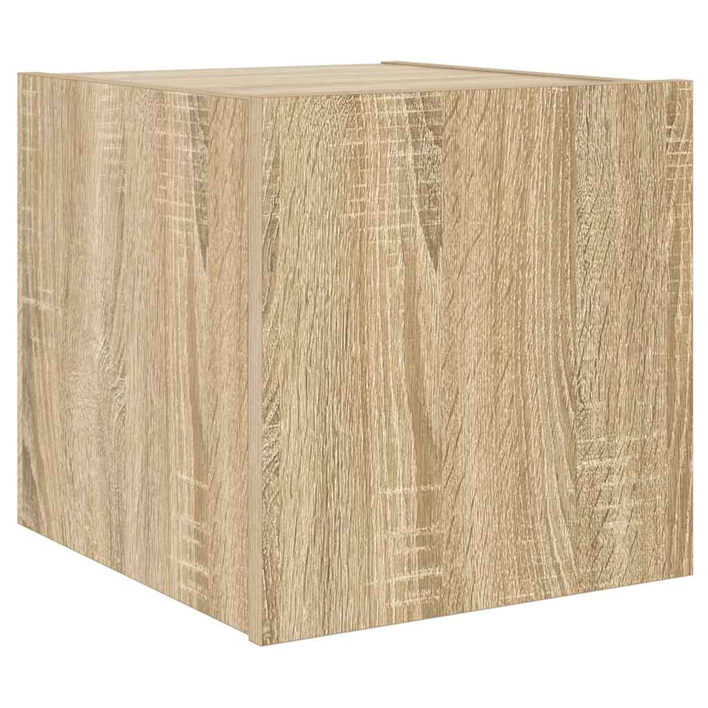 vidaXL Ścienne szafki TV z LED, 2 szt., dąb sonoma, 30,5x35x30 cm