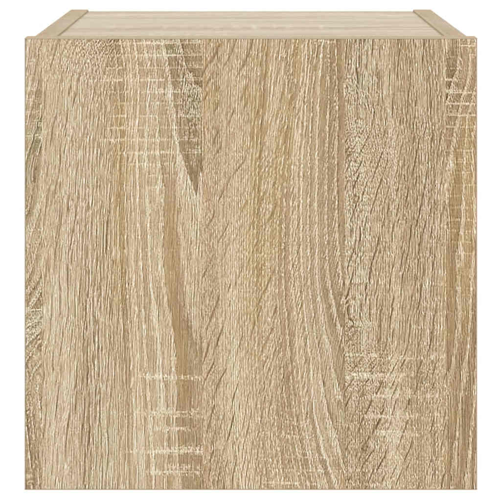 vidaXL Ścienne szafki TV z LED, 2 szt., dąb sonoma, 30,5x35x30 cm