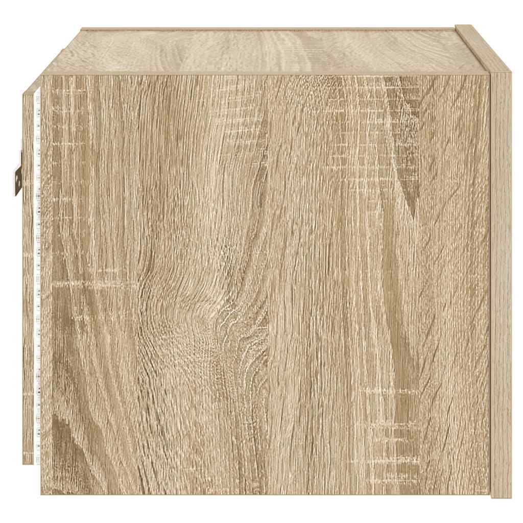 vidaXL Ścienne szafki TV z LED, 2 szt., dąb sonoma, 30,5x35x30 cm