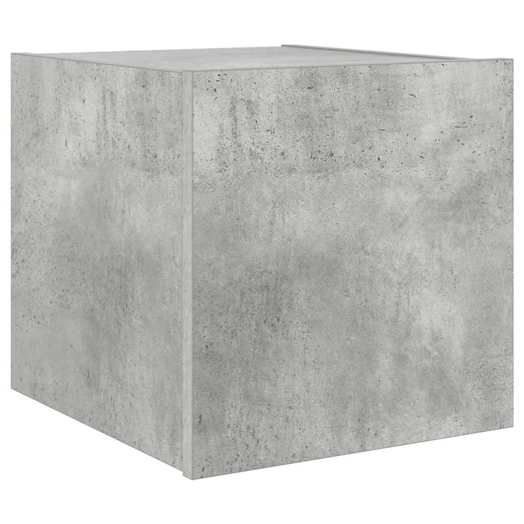 vidaXL Ścienna szafka TV z LED, szarość betonu, 30,5x35x30 cm