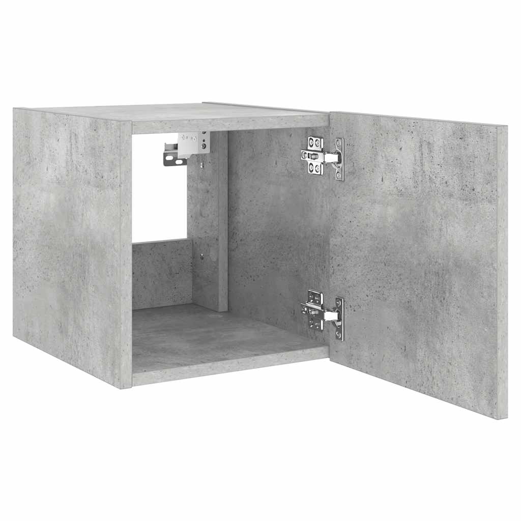 vidaXL Ścienna szafka TV z LED, szarość betonu, 30,5x35x30 cm