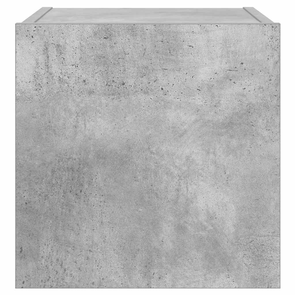 vidaXL Ścienna szafka TV z LED, szarość betonu, 30,5x35x30 cm