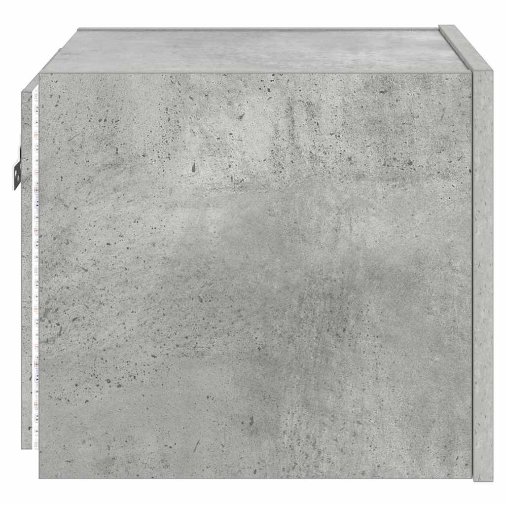 vidaXL Ścienna szafka TV z LED, szarość betonu, 30,5x35x30 cm