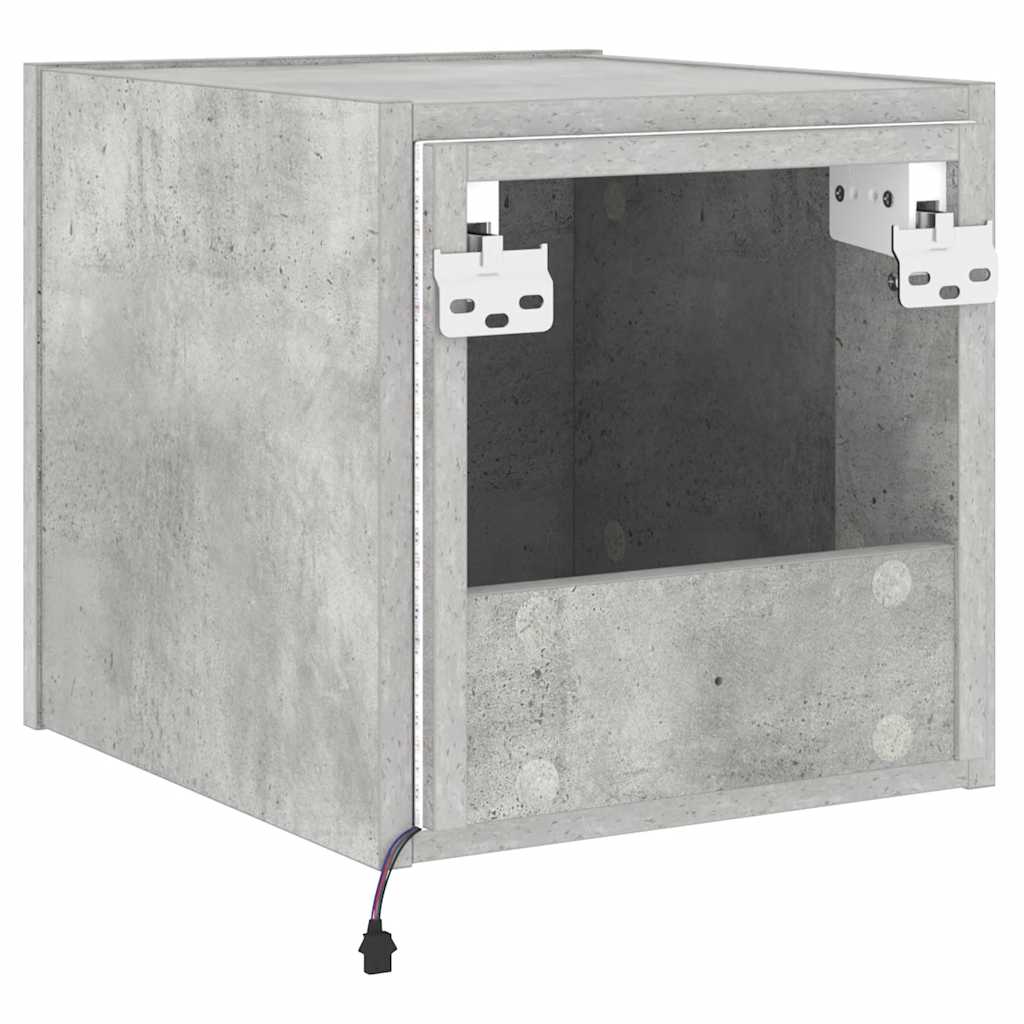 vidaXL Ścienna szafka TV z LED, szarość betonu, 30,5x35x30 cm