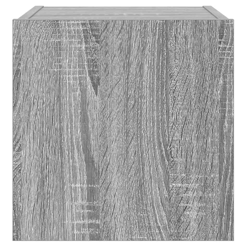 vidaXL Ścienna szafka TV z LED, szary dąb sonoma, 30,5x35x30 cm