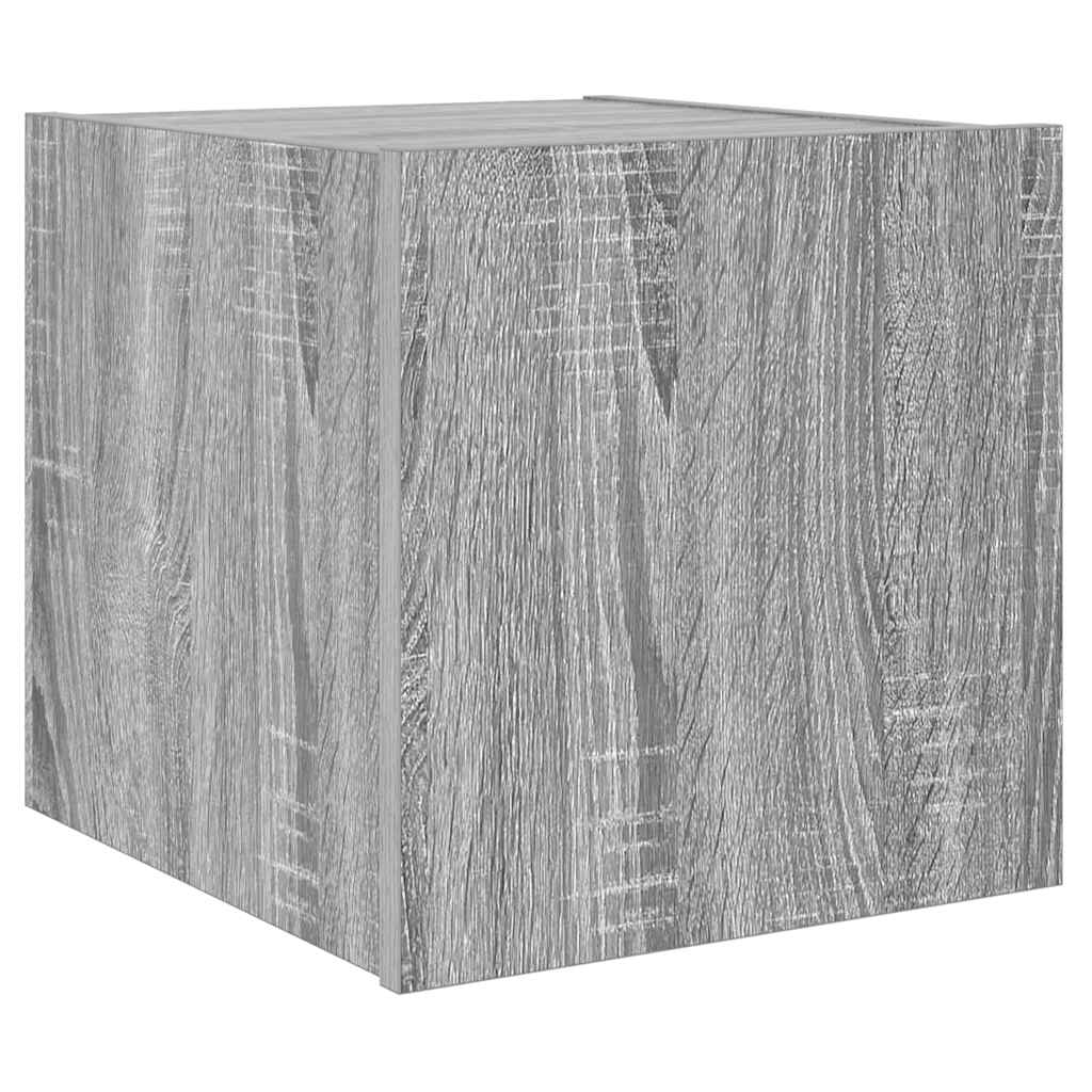 vidaXL Ścienne szafki TV z LED, 2 szt, szary dąb sonoma, 30,5x35x30 cm
