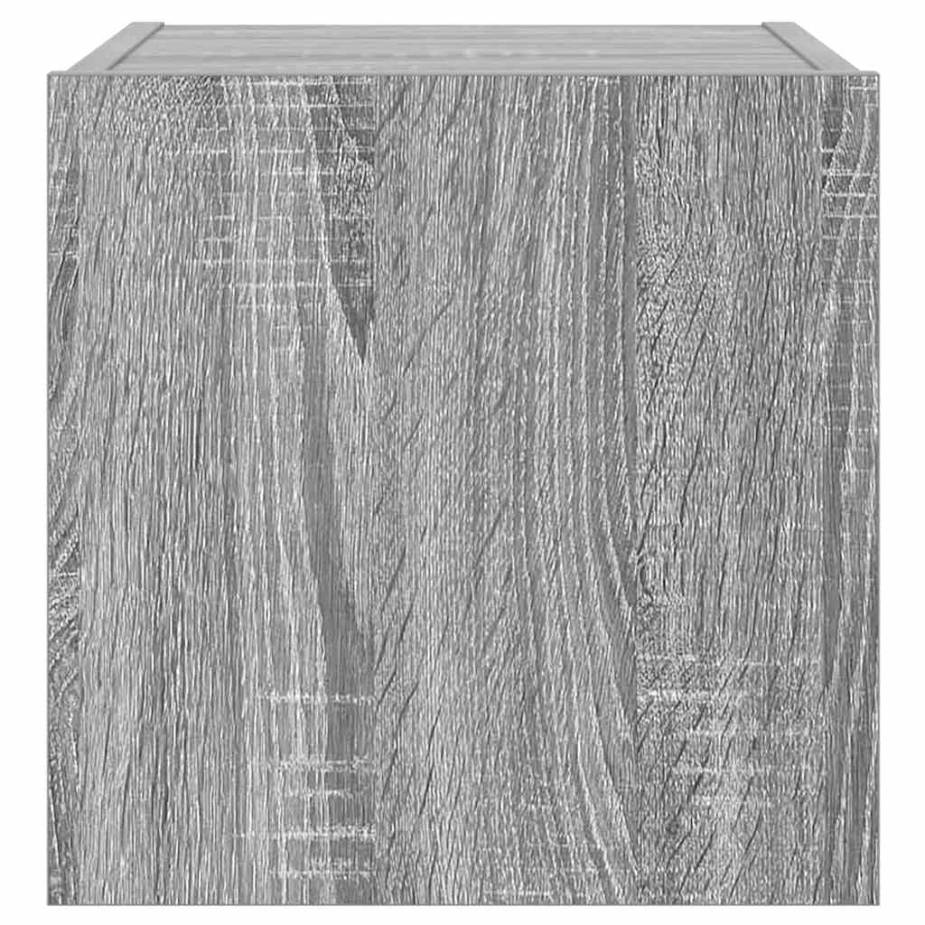 vidaXL Ścienne szafki TV z LED, 2 szt, szary dąb sonoma, 30,5x35x30 cm