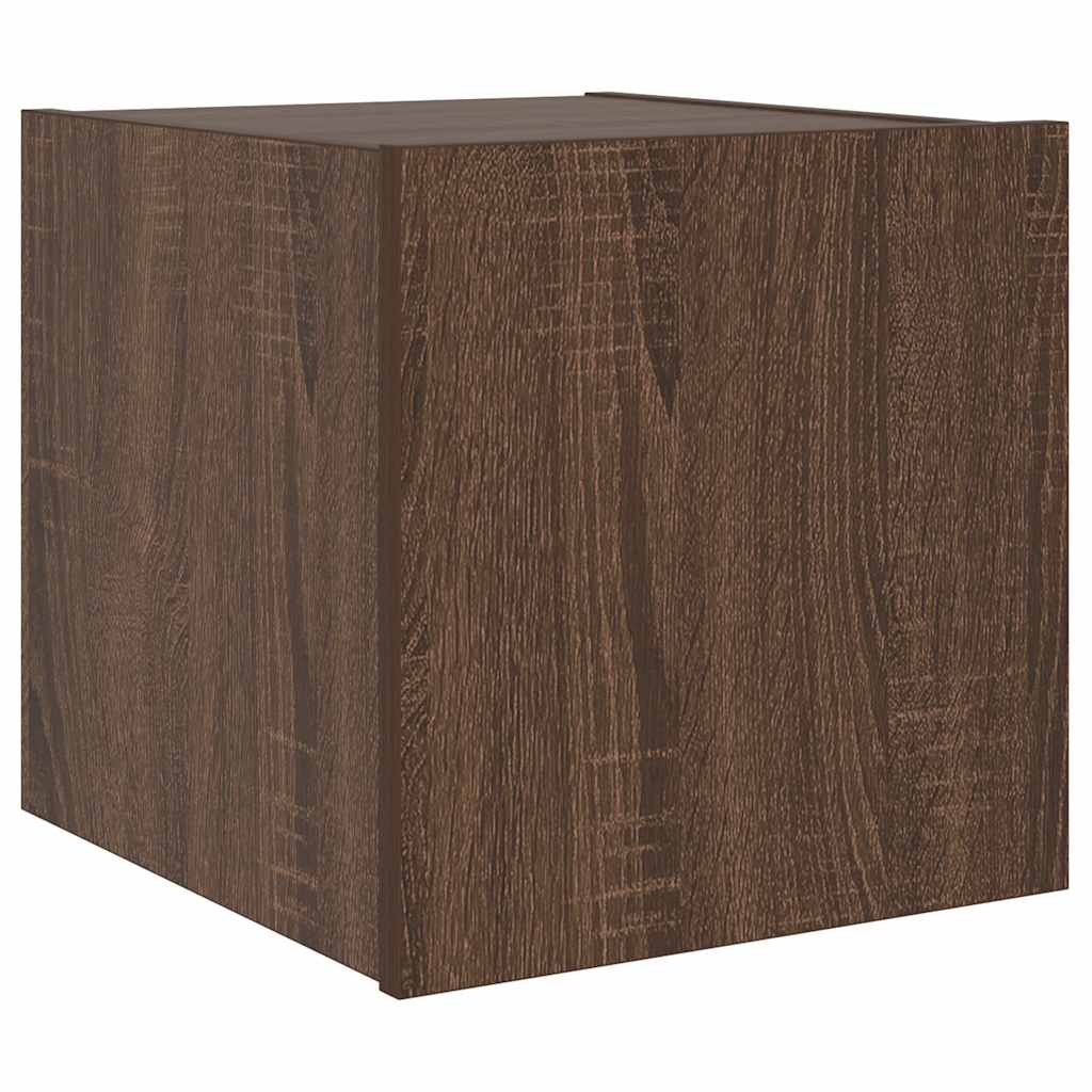 vidaXL Ścienne szafki TV z LED, 2 szt., brązowy dąb, 30,5x35x30 cm