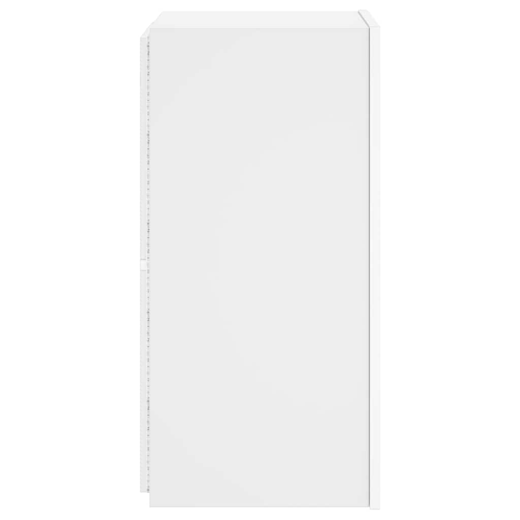 vidaXL Ścienna szafka TV z LED, biała, 30,5x35x70 cm