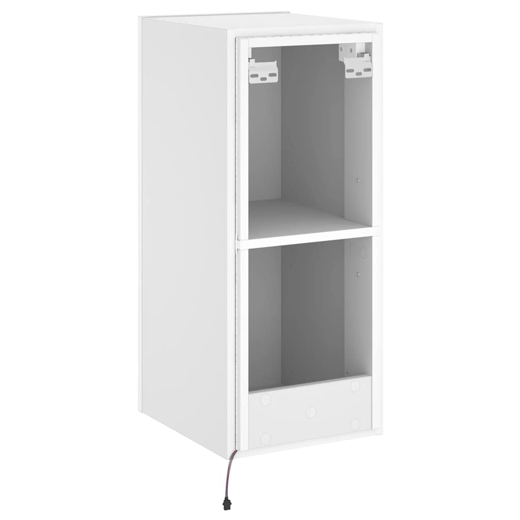 vidaXL Ścienna szafka TV z LED, biała, 30,5x35x70 cm