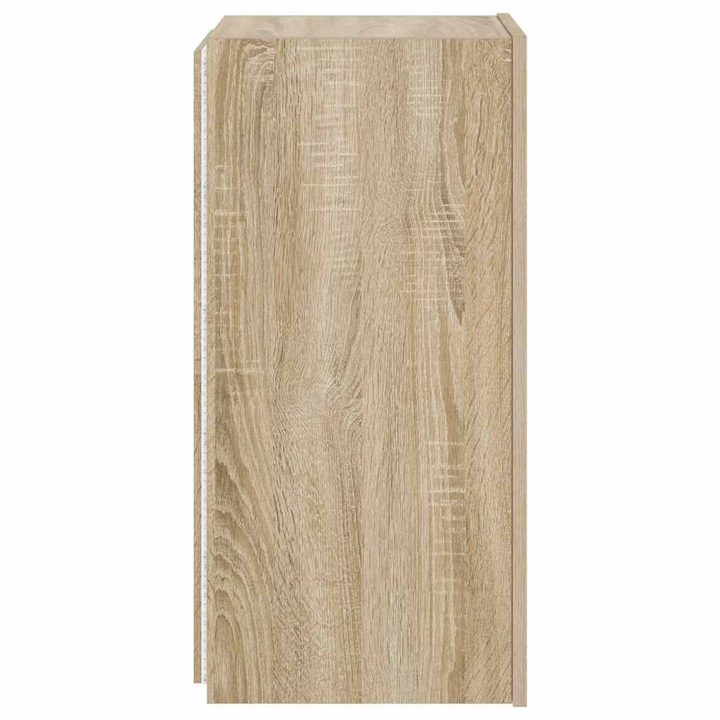 vidaXL Ścienna szafka TV z LED, dąb sonoma, 30,5x35x70 cm