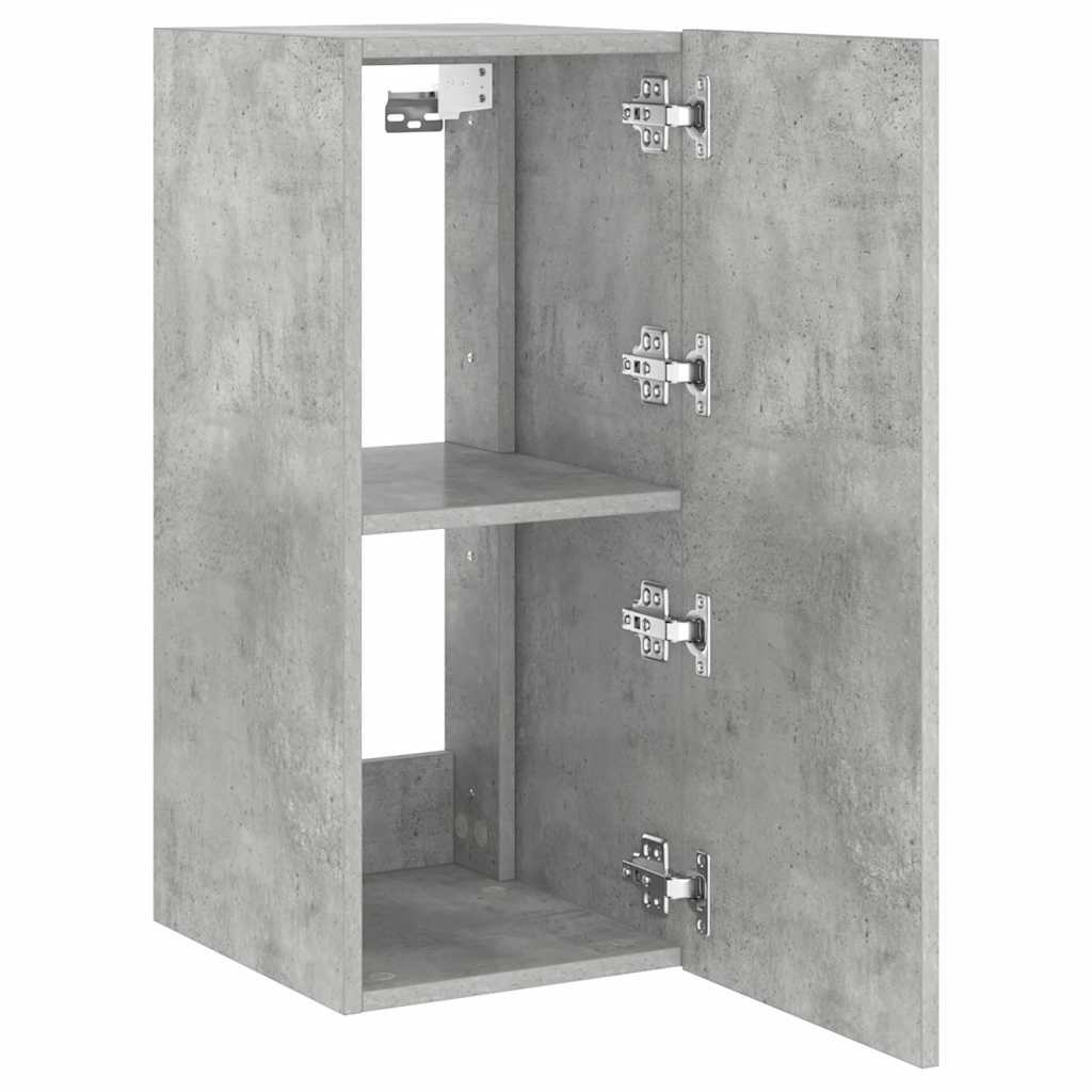 vidaXL Ścienna szafka TV z LED, szarość betonu, 30,5x35x70 cm