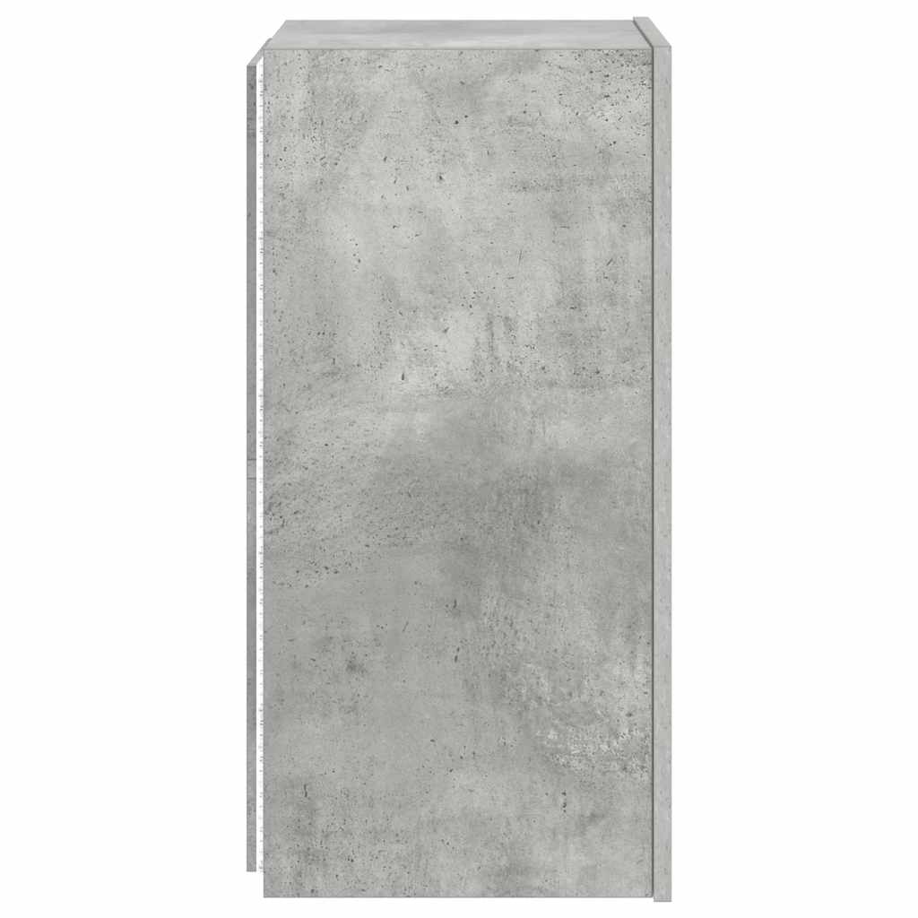 vidaXL Ścienna szafka TV z LED, szarość betonu, 30,5x35x70 cm