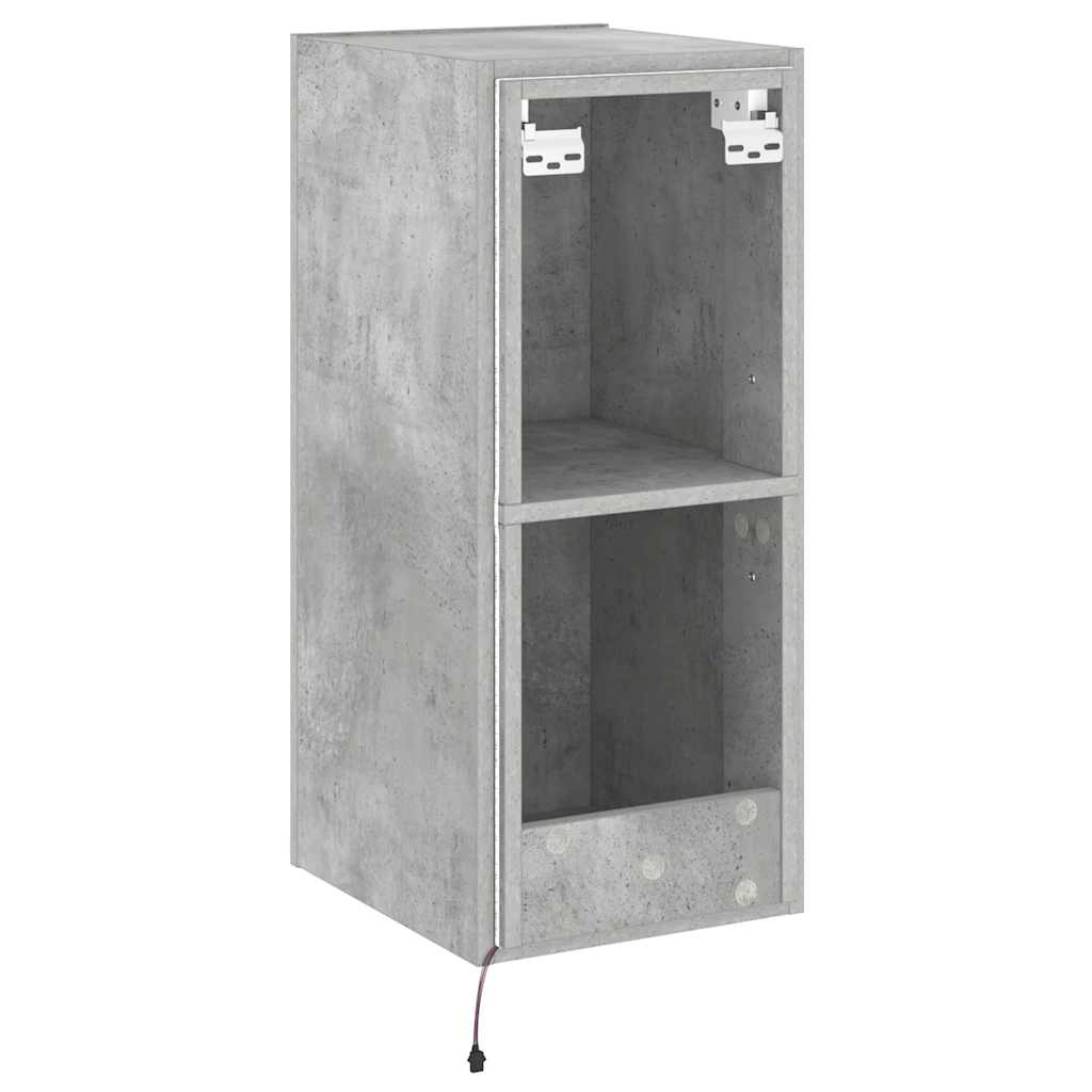 vidaXL Ścienna szafka TV z LED, szarość betonu, 30,5x35x70 cm