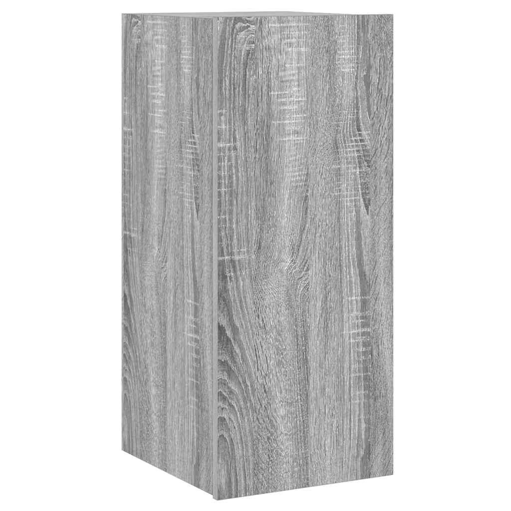 vidaXL Ścienna szafka TV z LED, szary dąb sonoma, 30,5x35x70 cm