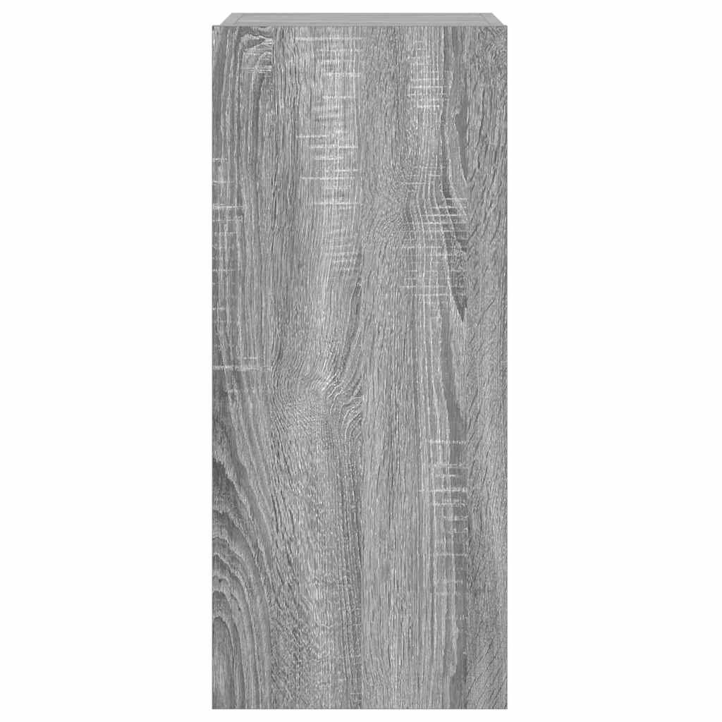vidaXL Ścienna szafka TV z LED, szary dąb sonoma, 30,5x35x70 cm
