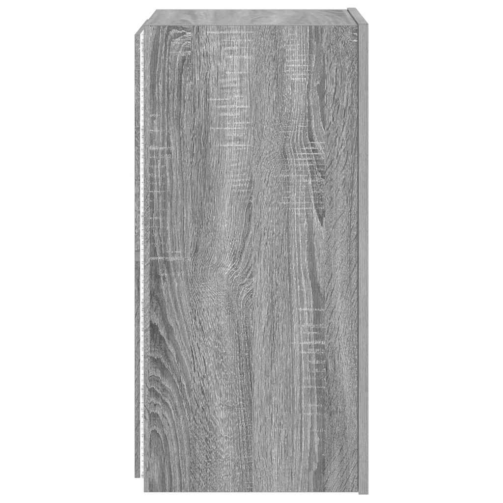 vidaXL Ścienna szafka TV z LED, szary dąb sonoma, 30,5x35x70 cm