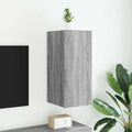 vidaXL Ścienna szafka TV z LED, szary dąb sonoma, 30,5x35x70 cm