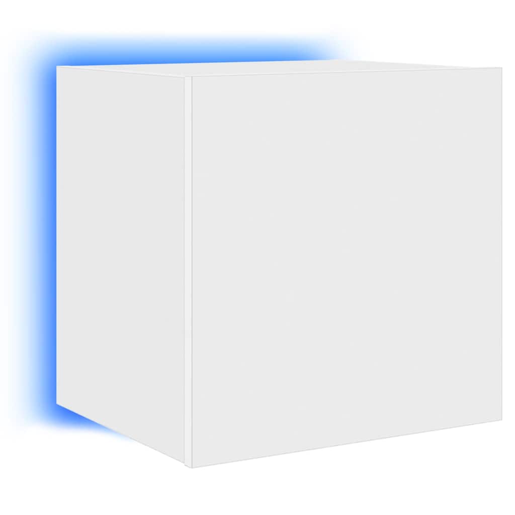 vidaXL Ścienna szafka TV z LED, biała, 40,5x35x40 cm
