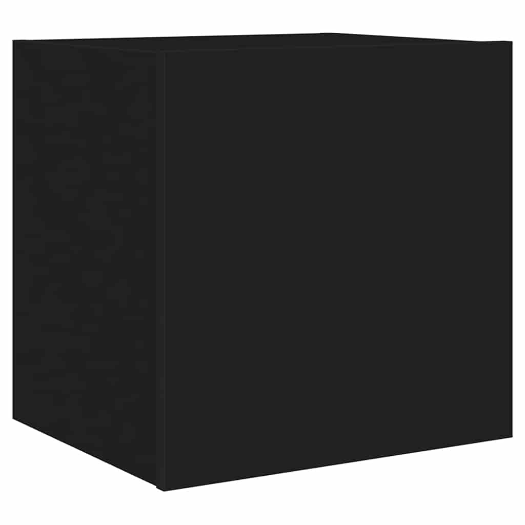 vidaXL Ścienne szafki TV z LED, 2 szt., czarne, 40,5x35x40 cm