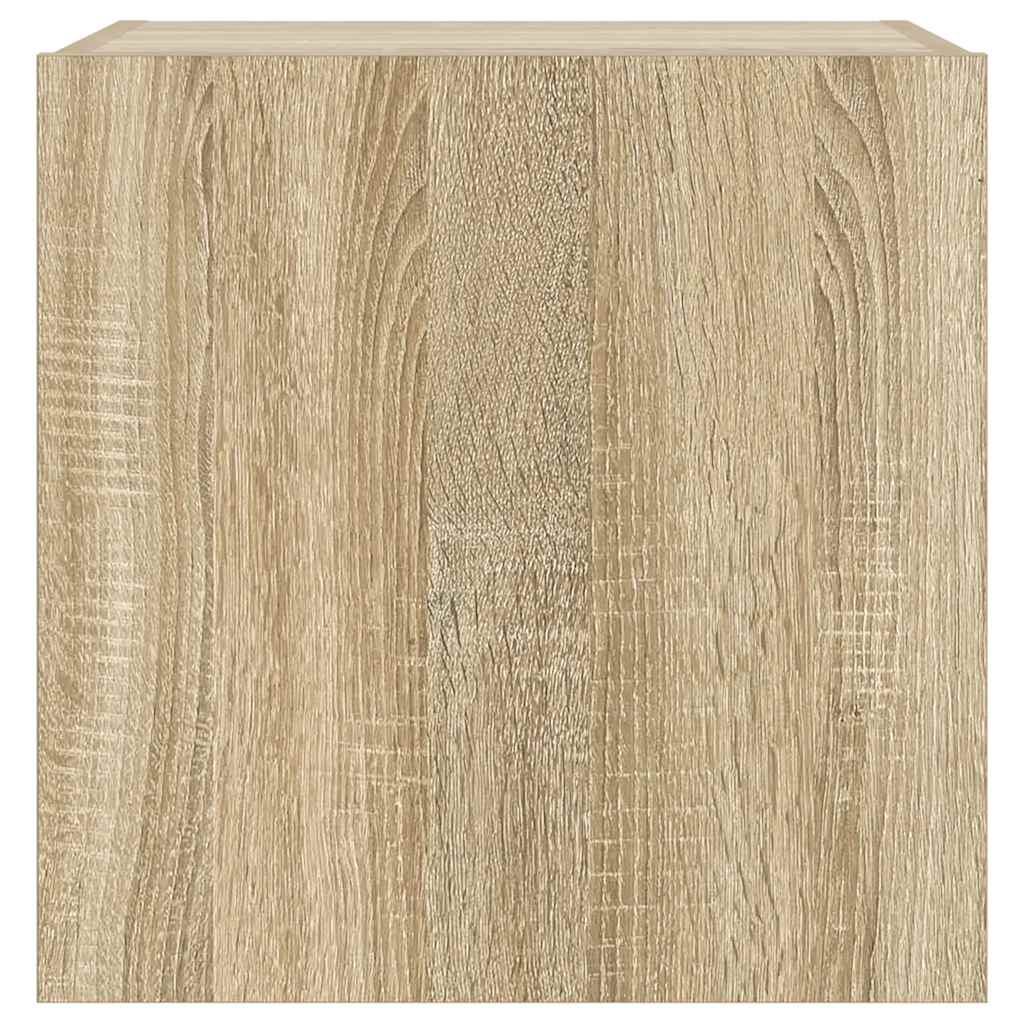 vidaXL Ścienna szafka TV z LED, dąb sonoma, 40,5x35x40 cm