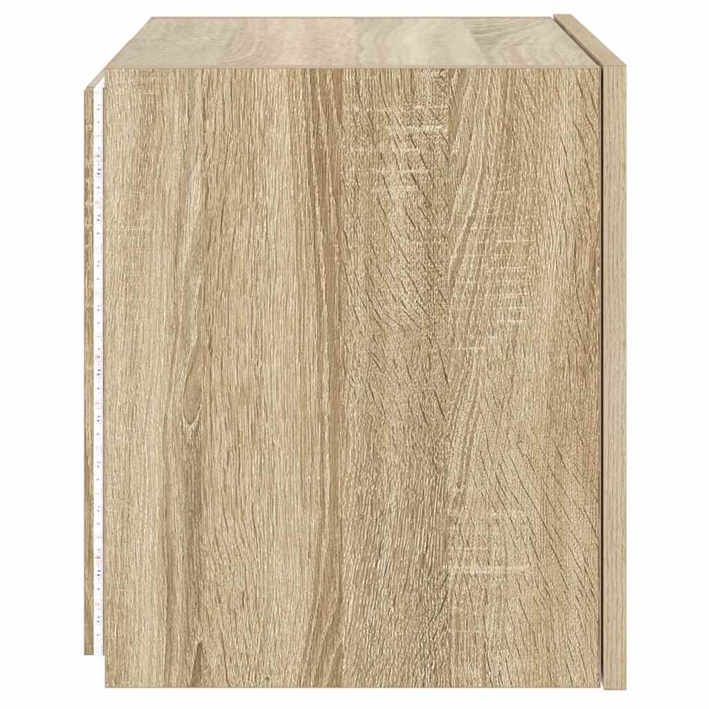 vidaXL Ścienne szafki TV z LED, 2 szt., dąb sonoma, 40,5x35x40 cm
