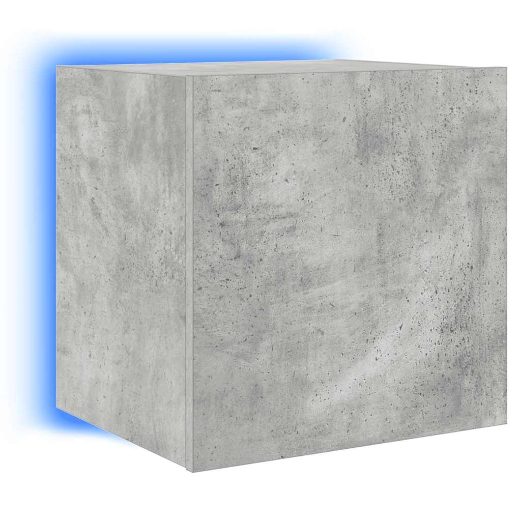 vidaXL Ścienne szafki TV z LED, 2 szt., szarość betonu, 40,5x35x40 cm