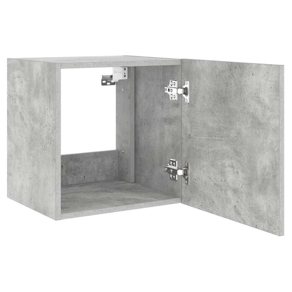 vidaXL Ścienne szafki TV z LED, 2 szt., szarość betonu, 40,5x35x40 cm