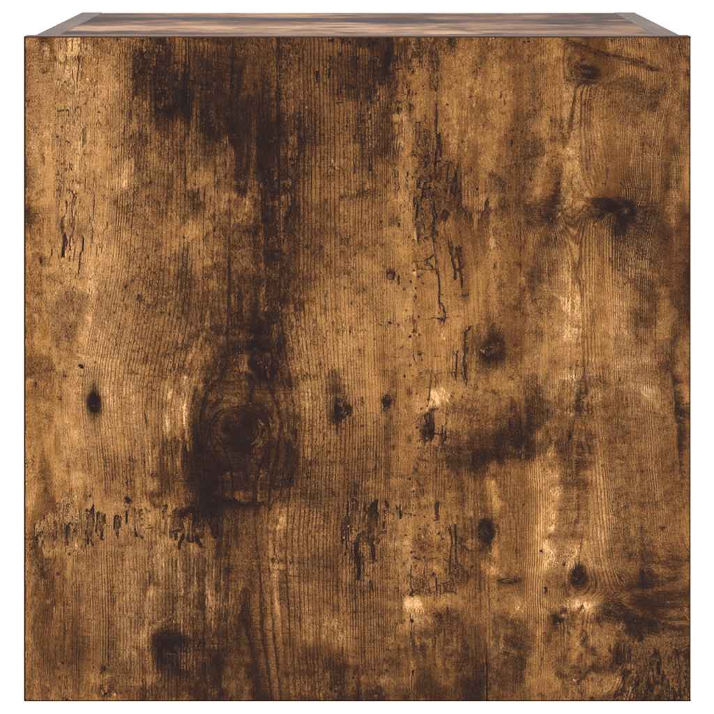 vidaXL Ścienna szafka TV z LED, przydymiony dąb, 40,5x35x40 cm
