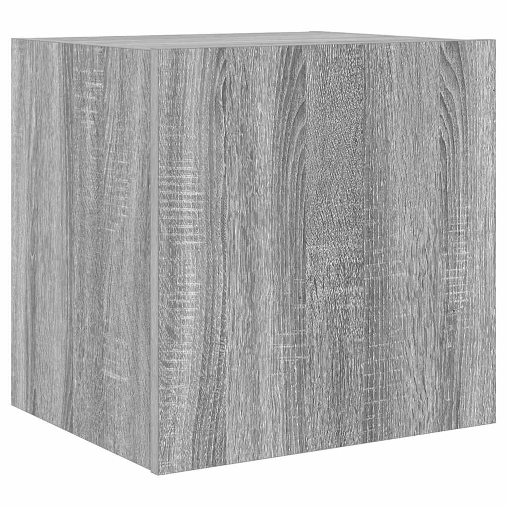 vidaXL Ścienne szafki TV z LED, 2 szt., szary dąb sonoma, 40,5x35x40cm