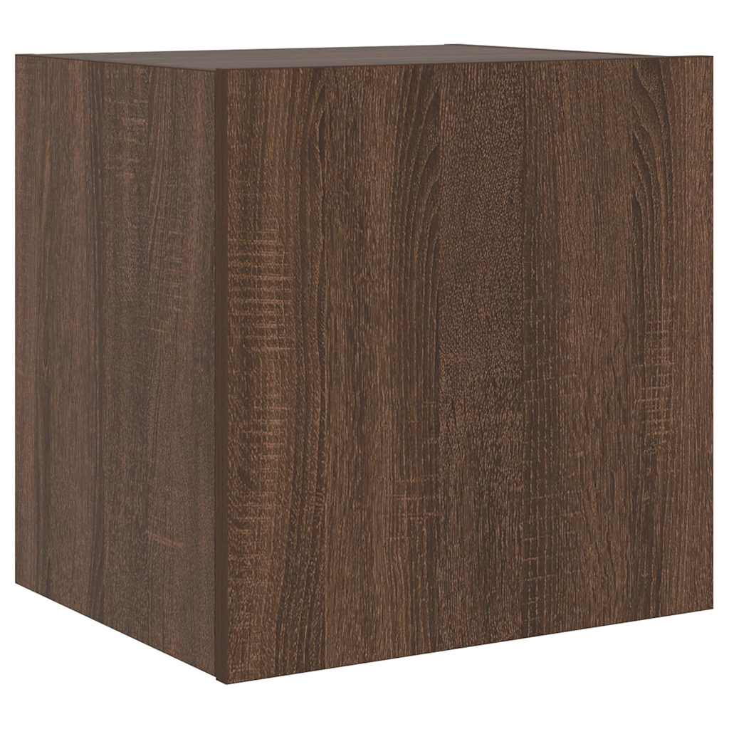 vidaXL Ścienna szafka TV z LED, brązowy dąb, 40,5x35x40 cm